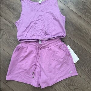 ALO Yoga Lavender Tank Top and Shorts